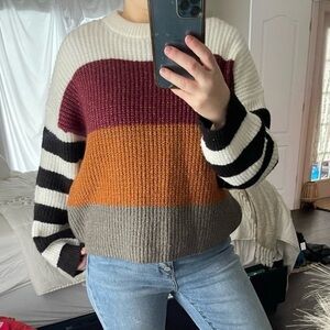 Harper Heritage Womens Crop Sweater L Chunky Knit 90s Inspired Cozy Indie Sleeze